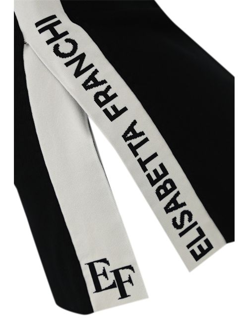 Top in viscosa con bande logo Nero/Milk Elisabetta Franchi | TK51S56E2EF3